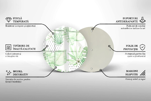 Steklena podloga za rezanje Akvarelni listi