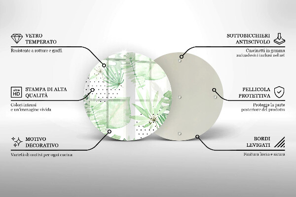 Steklena podloga za rezanje Akvarelni listi