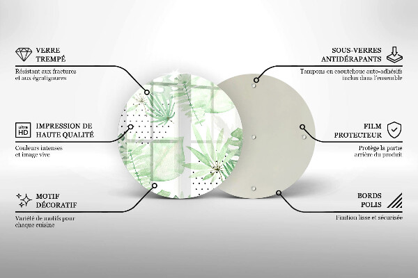 Steklena podloga za rezanje Akvarelni listi