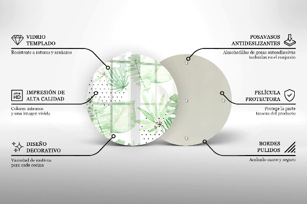 Steklena podloga za rezanje Akvarelni listi