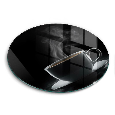 Steklena podloga za rezanje Vroča skodelica kave