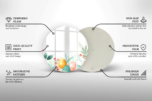 Steklena podloga za rezanje velikonočna jajca
