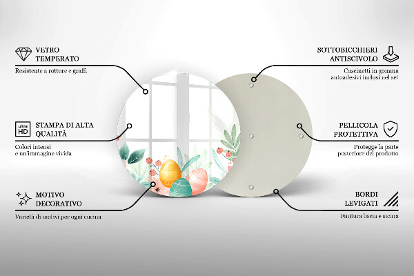 Steklena podloga za rezanje velikonočna jajca