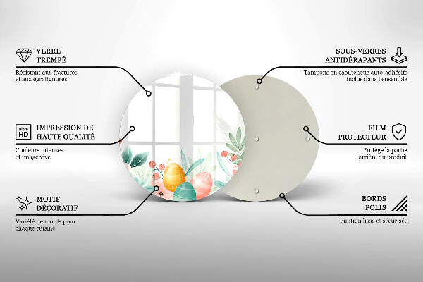 Steklena podloga za rezanje velikonočna jajca