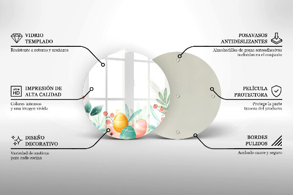 Steklena podloga za rezanje velikonočna jajca