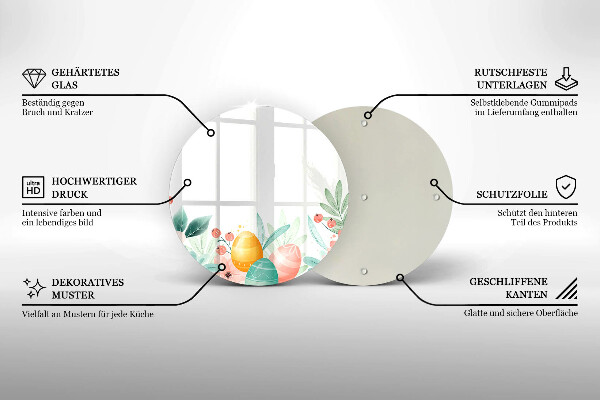 Steklena podloga za rezanje velikonočna jajca