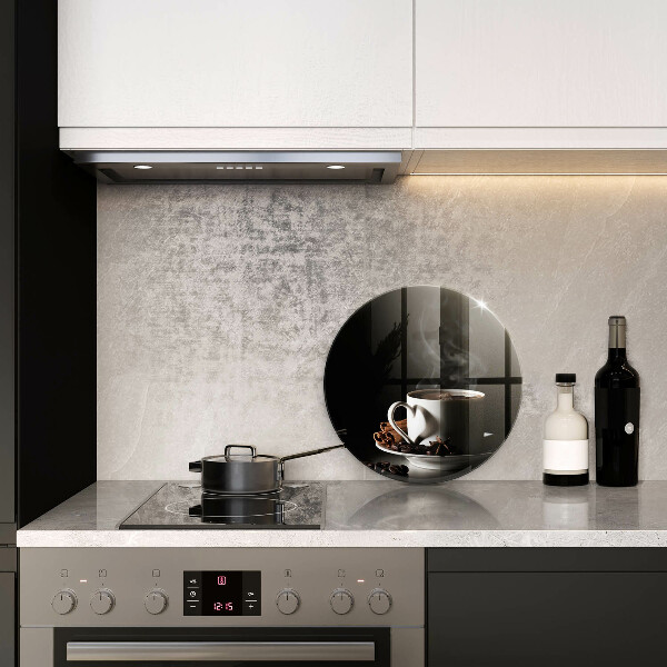 Steklena podloga za rezanje Skodelica vroče kave