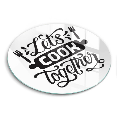 Steklena podloga za rezanje Let's cook together