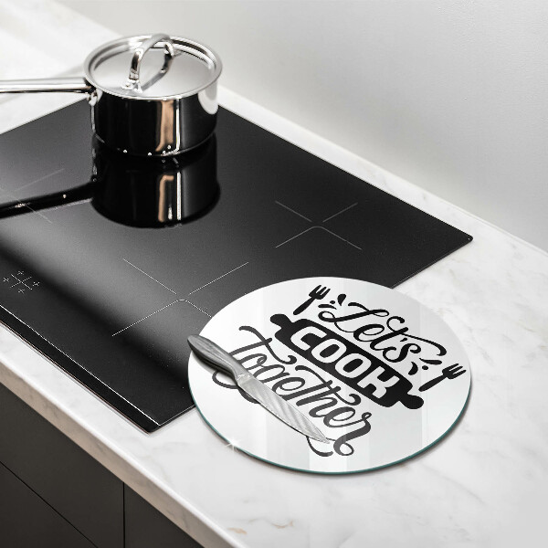 Steklena podloga za rezanje Let's cook together