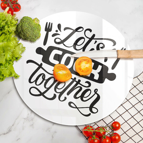 Steklena podloga za rezanje Let's cook together
