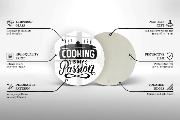 Steklena podloga za rezanje Kuhanje je moja strast