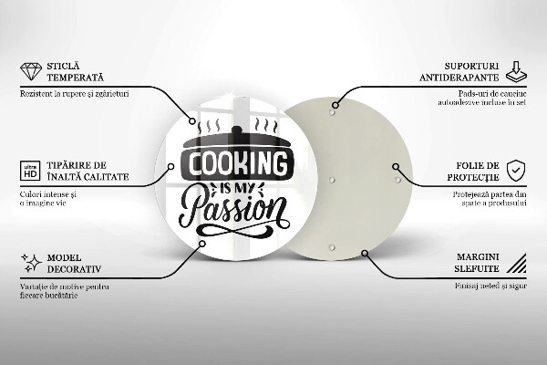 Steklena podloga za rezanje Kuhanje je moja strast