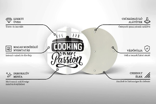 Steklena podloga za rezanje Kuhanje je moja strast