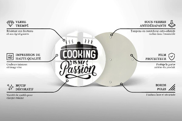 Steklena podloga za rezanje Kuhanje je moja strast