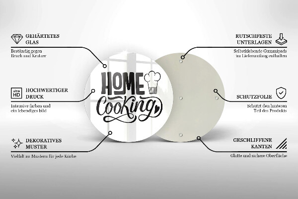Steklena podloga za rezanje Home cooking