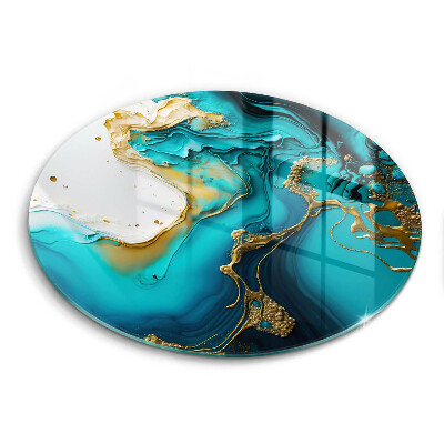 Steklena podloga za rezanje Turkizna abstrakcija