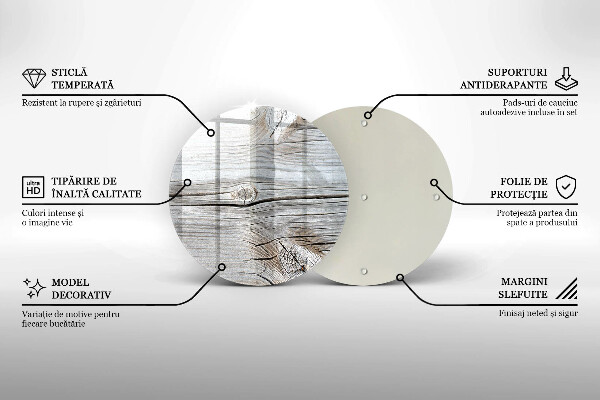 Steklena podloga za rezanje Svetla lesena struktura