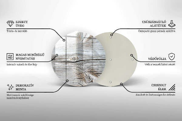 Steklena podloga za rezanje Svetla lesena struktura