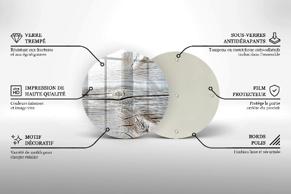 Steklena podloga za rezanje Svetla lesena struktura