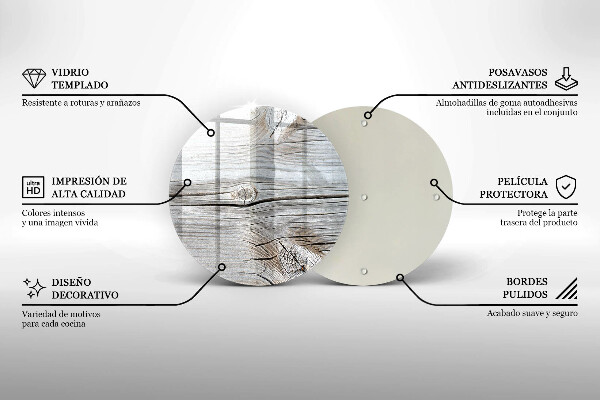 Steklena podloga za rezanje Svetla lesena struktura