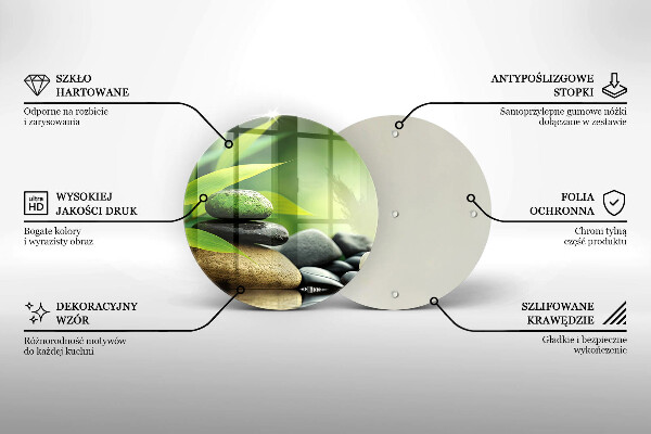 Steklena podloga za rezanje Zen bambusovi kamni
