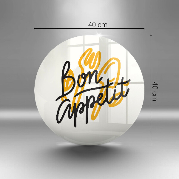 Steklena podloga za rezanje Napis Bon Appetit