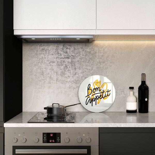 Steklena podloga za rezanje Napis Bon Appetit