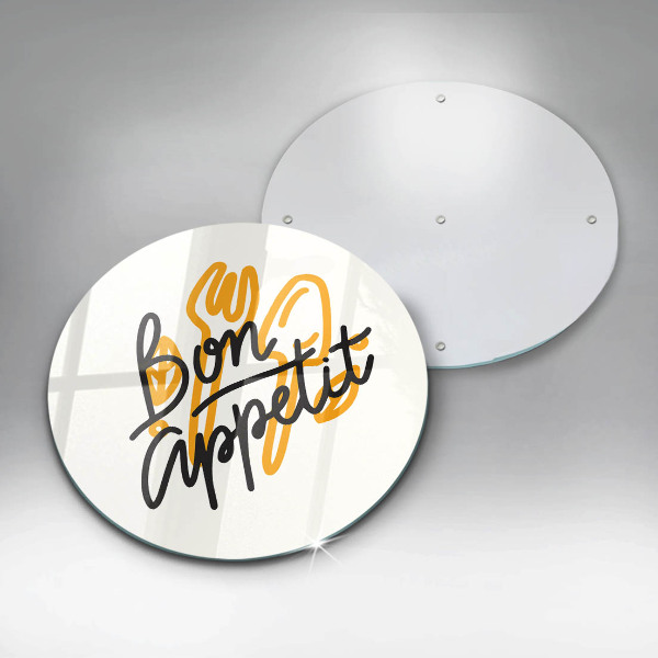 Steklena podloga za rezanje Napis Bon Appetit