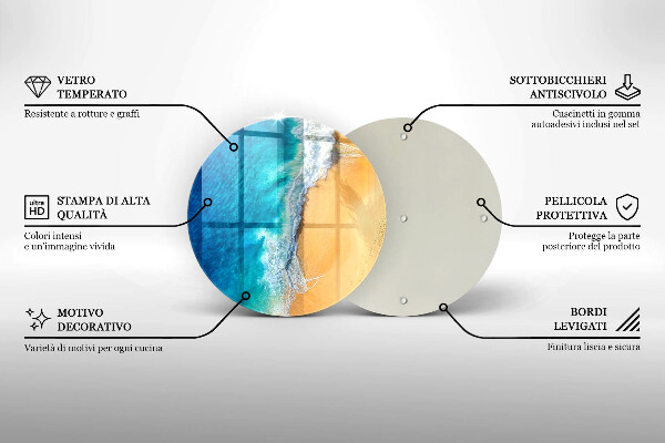 Steklena podloga za rezanje Plaža in morje