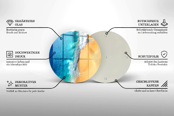 Steklena podloga za rezanje Plaža in morje