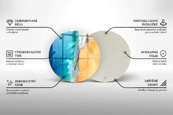 Steklena podloga za rezanje Plaža in morje