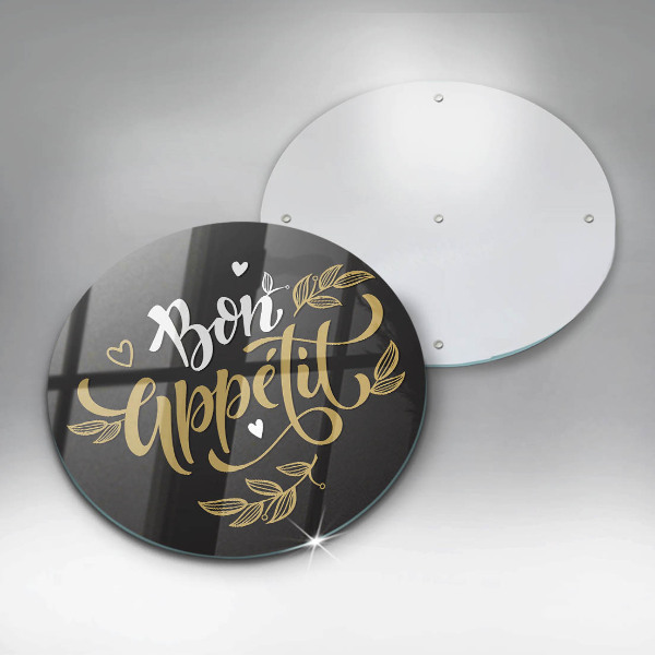 Steklena podloga za rezanje Napis Bon Appetit