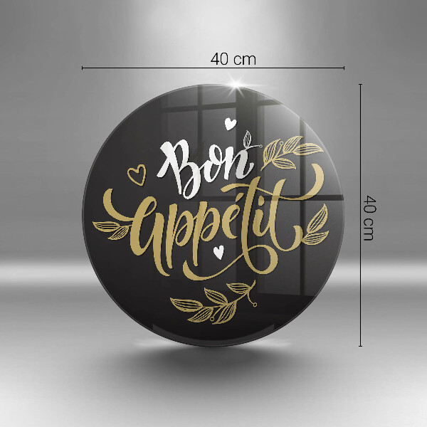 Steklena podloga za rezanje Napis Bon Appetit