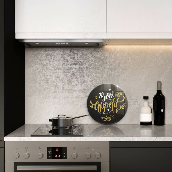 Steklena podloga za rezanje Napis Bon Appetit