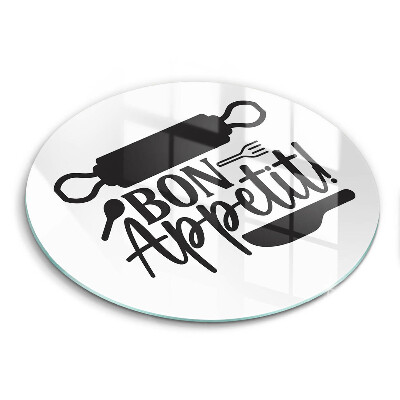 Steklena podloga za rezanje Napis Bon Appetit