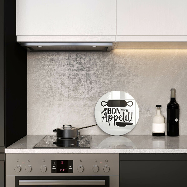 Steklena podloga za rezanje Napis Bon Appetit