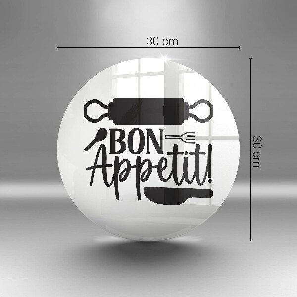 Steklena podloga za rezanje Napis Bon Appetit