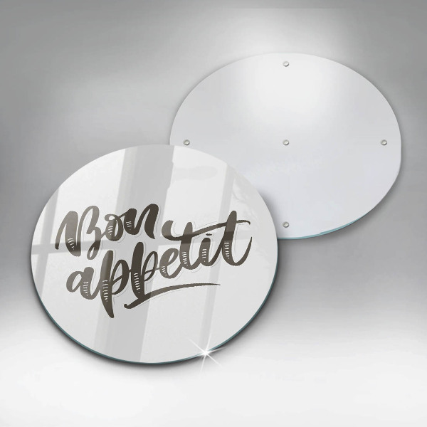 Steklena podloga za rezanje Napis Bon Appetit