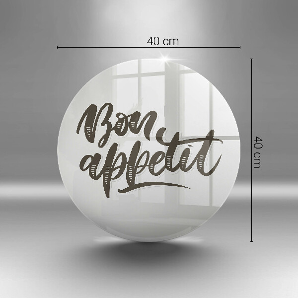 Steklena podloga za rezanje Napis Bon Appetit
