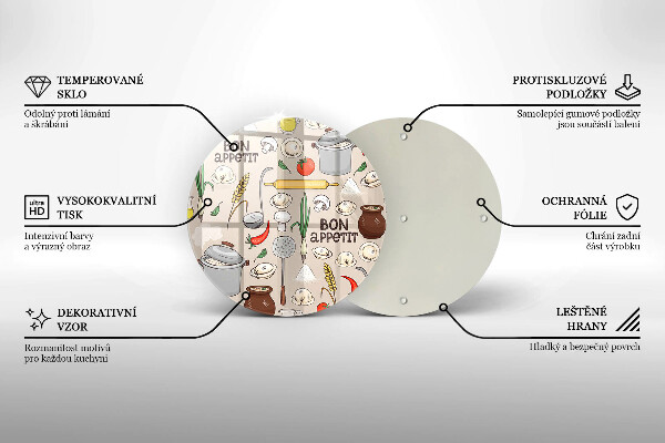 Steklena podloga za rezanje Ilustracija kuhinje