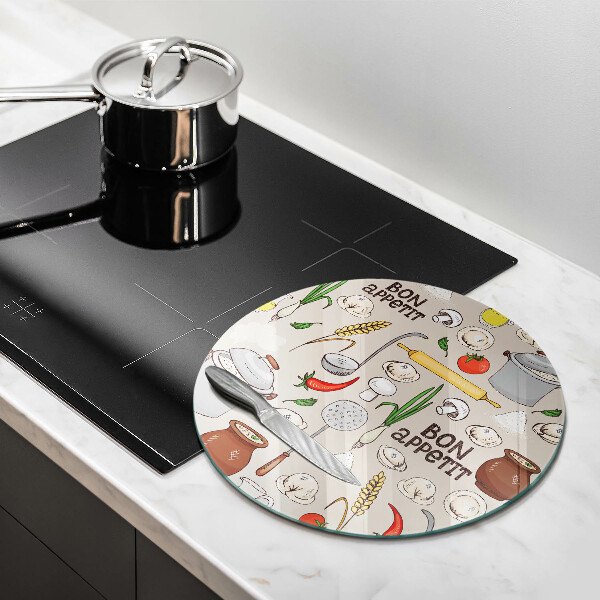 Steklena podloga za rezanje Ilustracija kuhinje