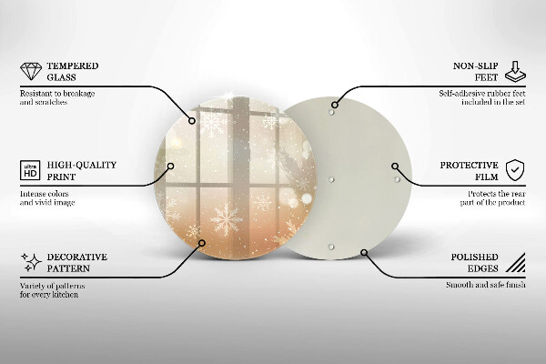 Steklena podloga za rezanje Snežinke