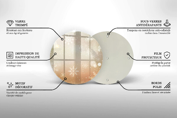 Steklena podloga za rezanje Snežinke