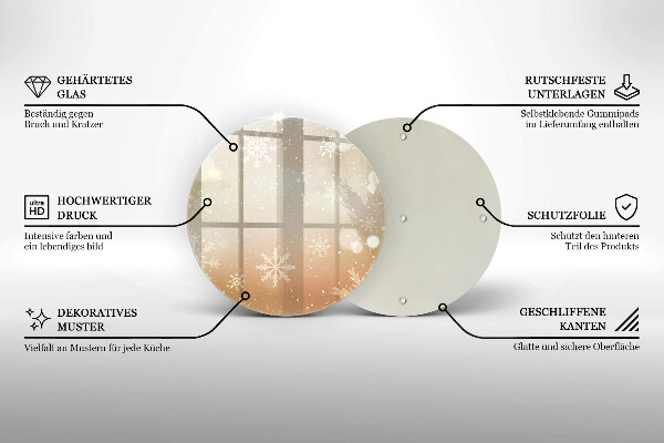 Steklena podloga za rezanje Snežinke