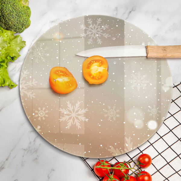 Steklena podloga za rezanje Snežinke