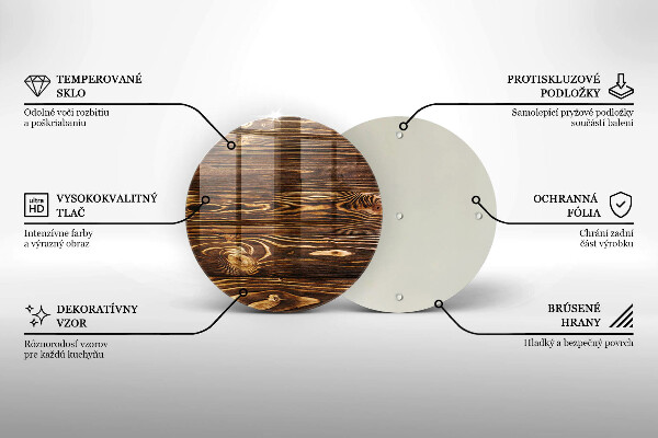 Steklena podloga za rezanje Tekstura lesa