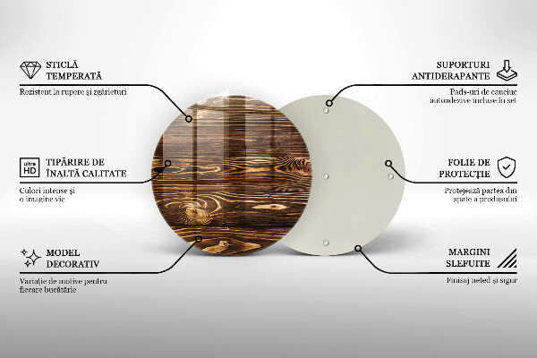 Steklena podloga za rezanje Tekstura lesa