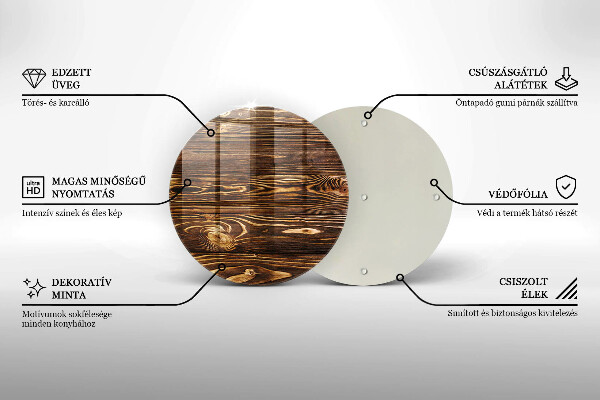 Steklena podloga za rezanje Tekstura lesa
