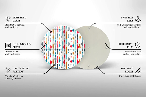 Steklena podloga za rezanje Ilustracija žlice