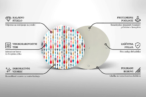 Steklena podloga za rezanje Ilustracija žlice